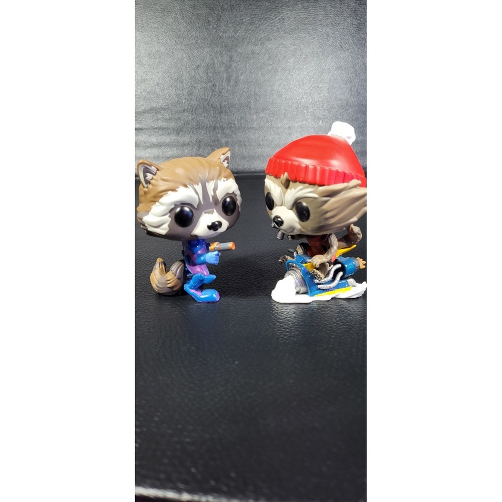 2 VAULTED Funko Pop! Guardians of the Galaxy: Rocket (Holiday) #531 And Gun